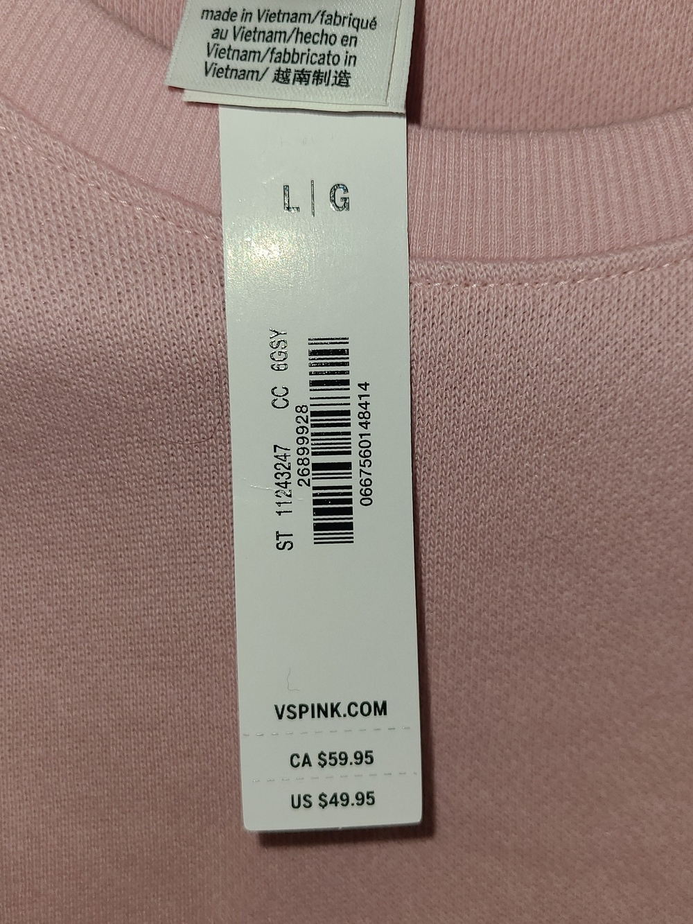 PINK Victoria's Secret Light Pink Crewneck Sweatshirt with Logo - Picture 4 of 4